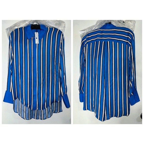 Alice + Olivia Dimitra Oversized High Low Button Down Shirt - Picture 9 of 16